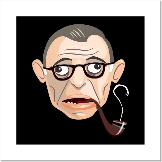 Jean Paul Sartre Wall Art by juananguerrero